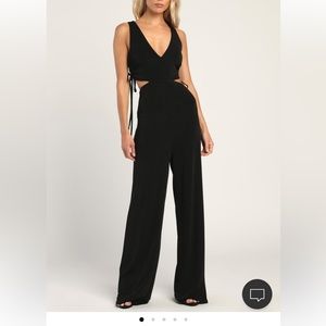 Lulus Unique Mystique Black Cutout Wide-Leg Jumpsuit